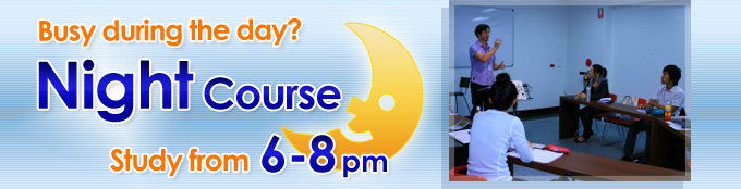 night course Busy during the day? Study from 6-8